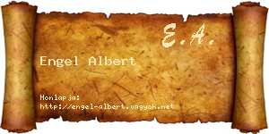 Engel Albert névjegykártya